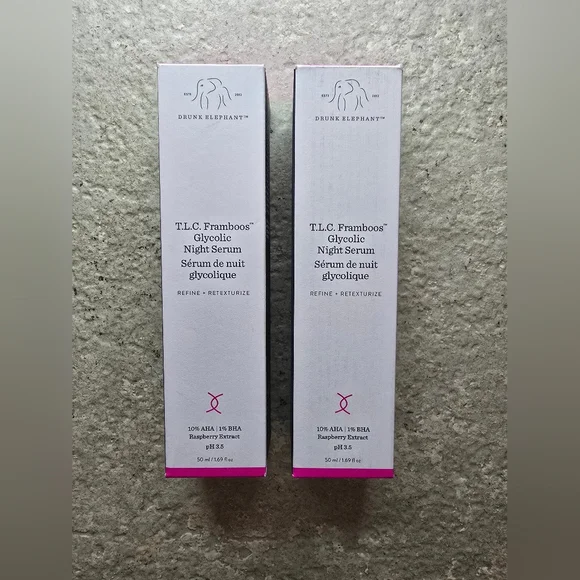 2 Drunk Elephant TLC Framboos Glycolic Resurfacing Night Serum 50ML Full S… - Picture 2 of 9